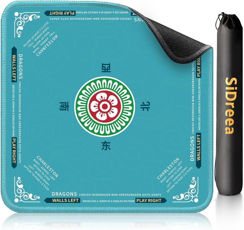 SiDreea Mahjong Mat, 32.4×32.4 Inch Noise Reduction Anti-Slip Mahjong Mat for Table, Mahjong Table Mat for Poker, Card, Board Games Table Mat, Tile Games, Dominoes - Image 1